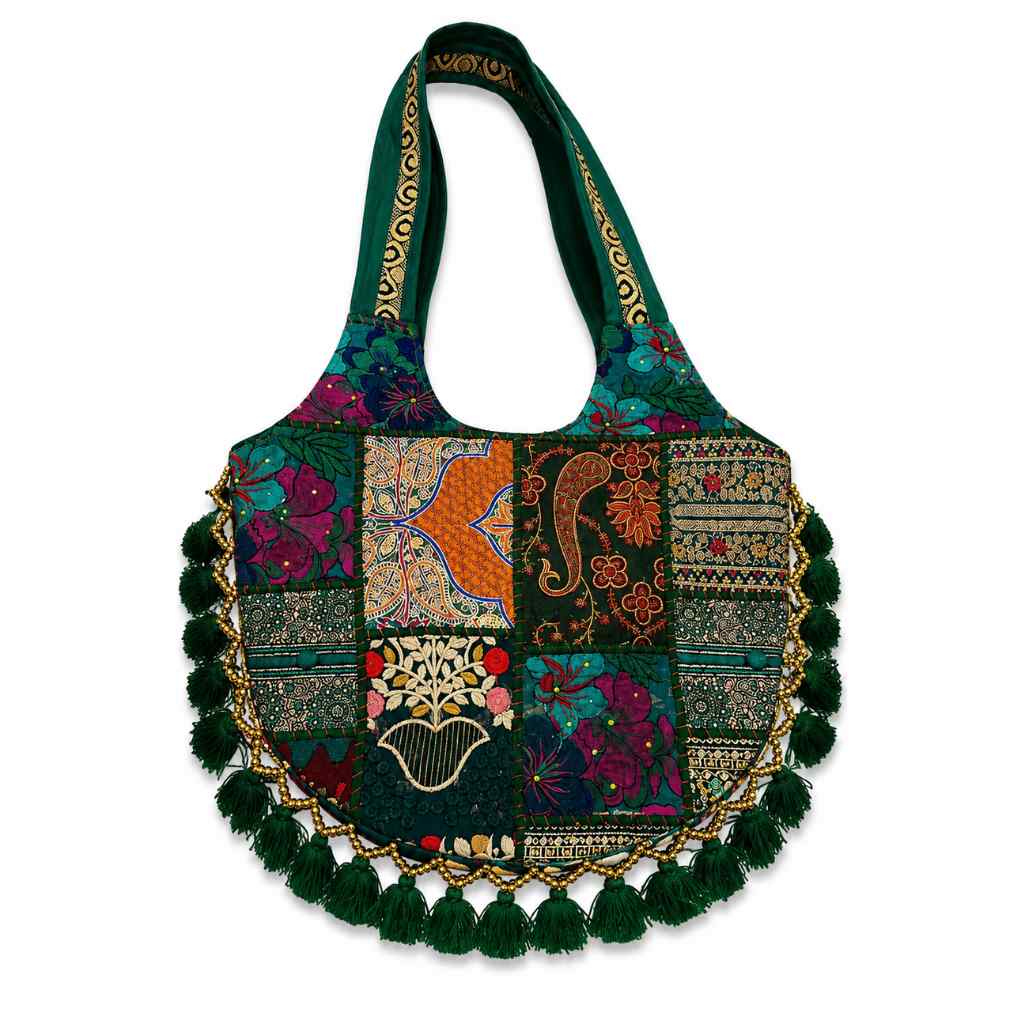 Bohemian Vibes Tassel Embroidered Tote Bag for Women