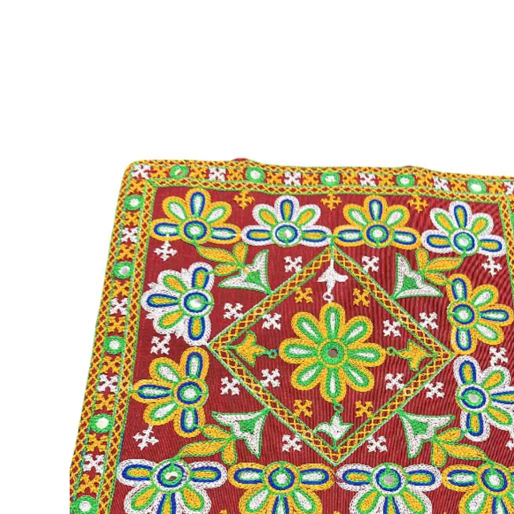 Ethnic Motifs Embroidered Boho Tote Bag