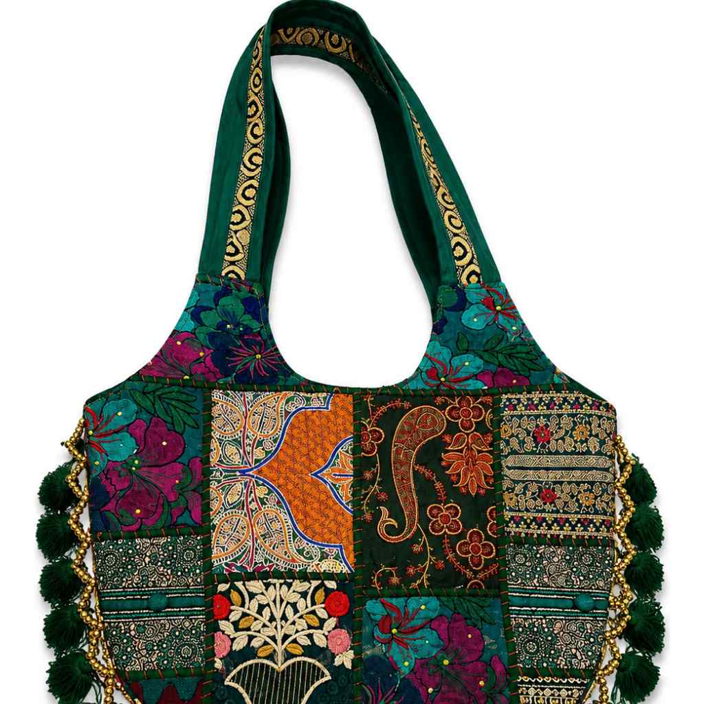 Bohemian Vibes Tassel Embroidered Tote Bag for Women