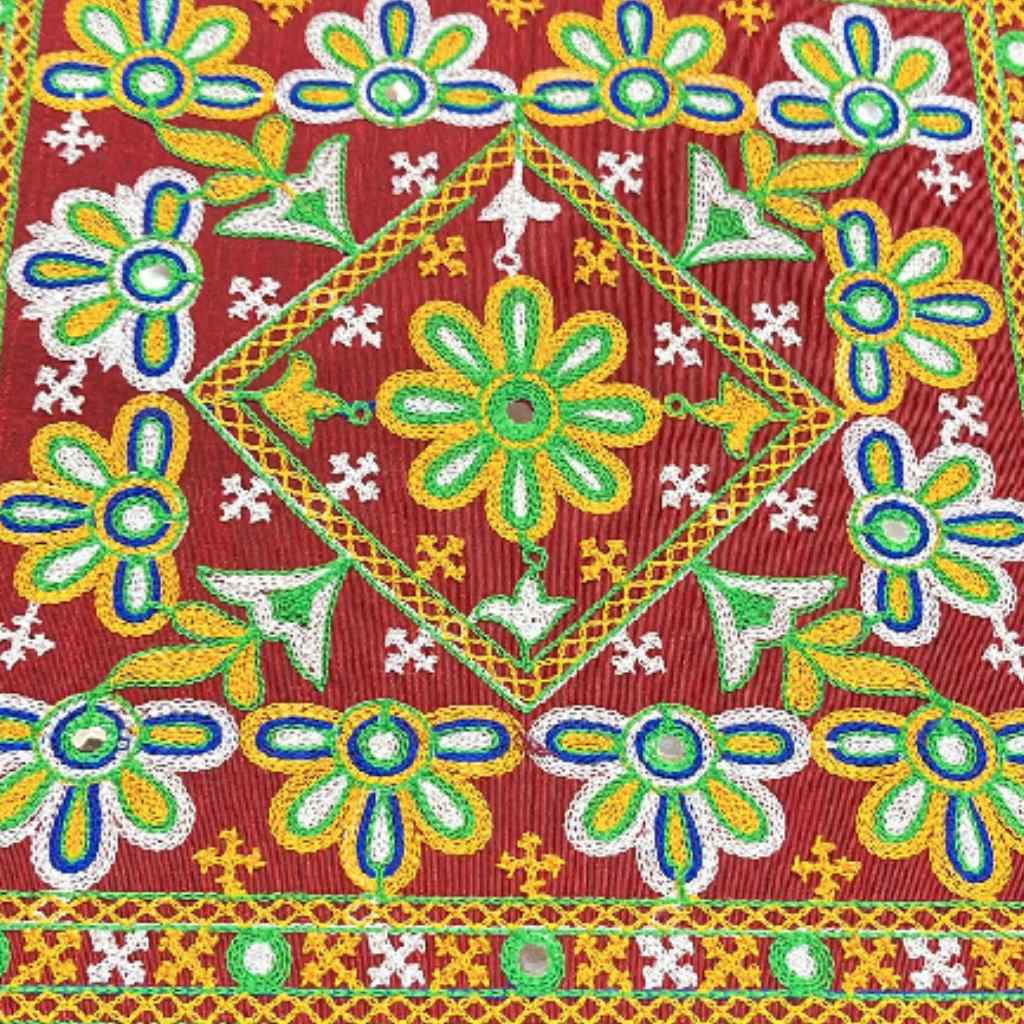 Ethnic Motifs Embroidered Boho Tote Bag
