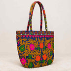 Color Story Embroidered Boho Tote Bag for Women