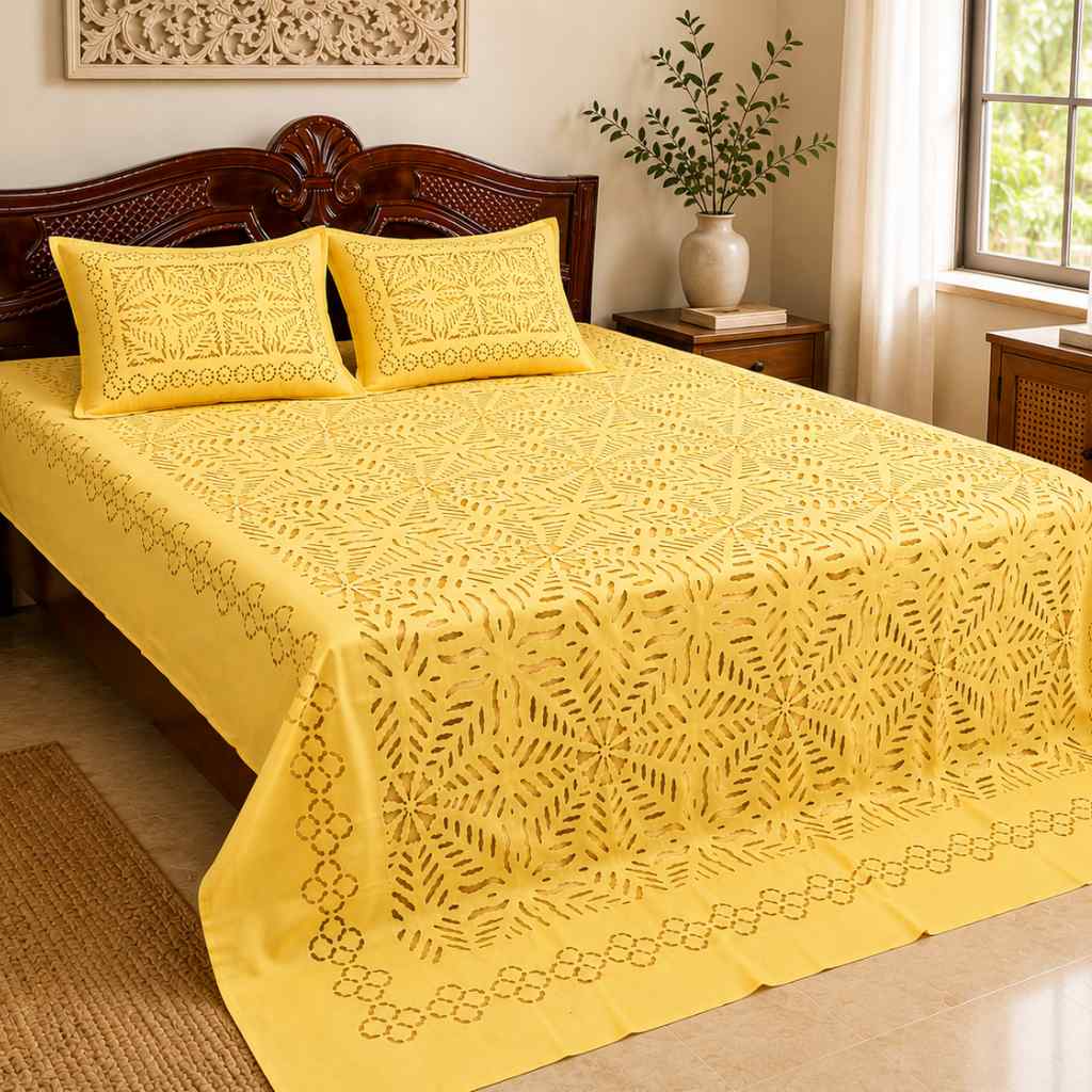 Timeless Applique Cutwork Bedsheet Set