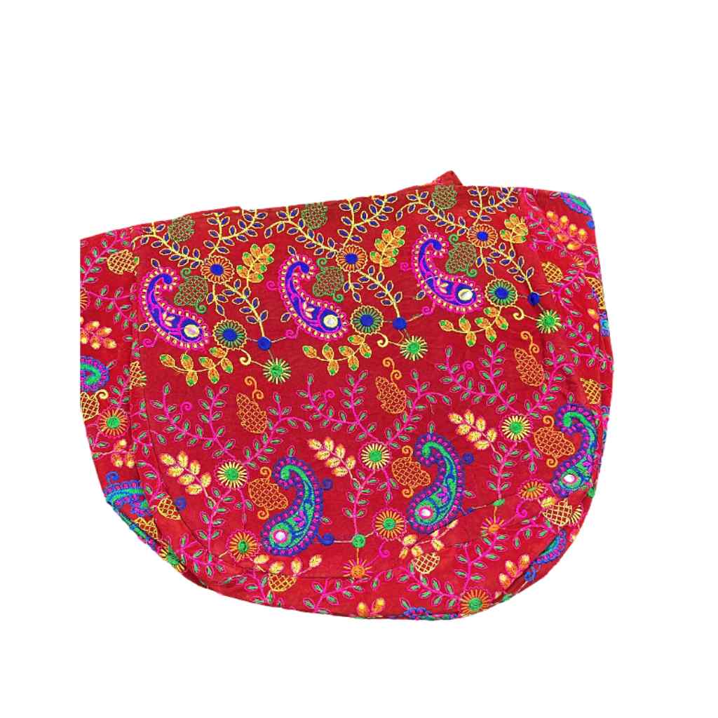 Ethnic Motifs Embroidered Boho Tote Bag
