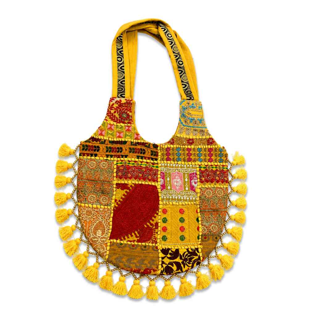 Bohemian Vibes Tassel Embroidered Tote Bag for Women