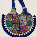 Rainbow Hues Tassel Embroidered Boho Tote Bag
