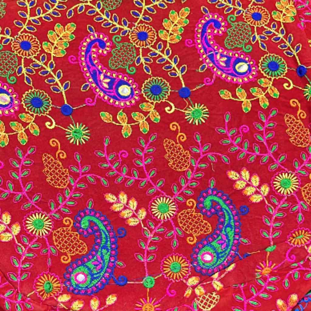 Ethnic Motifs Embroidered Boho Tote Bag