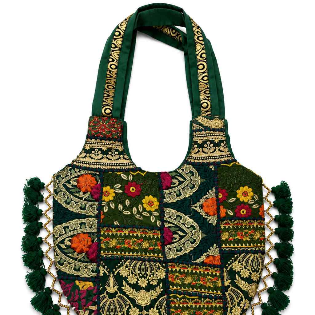 Bohemian Vibes Tassel Embroidered Tote Bag for Women