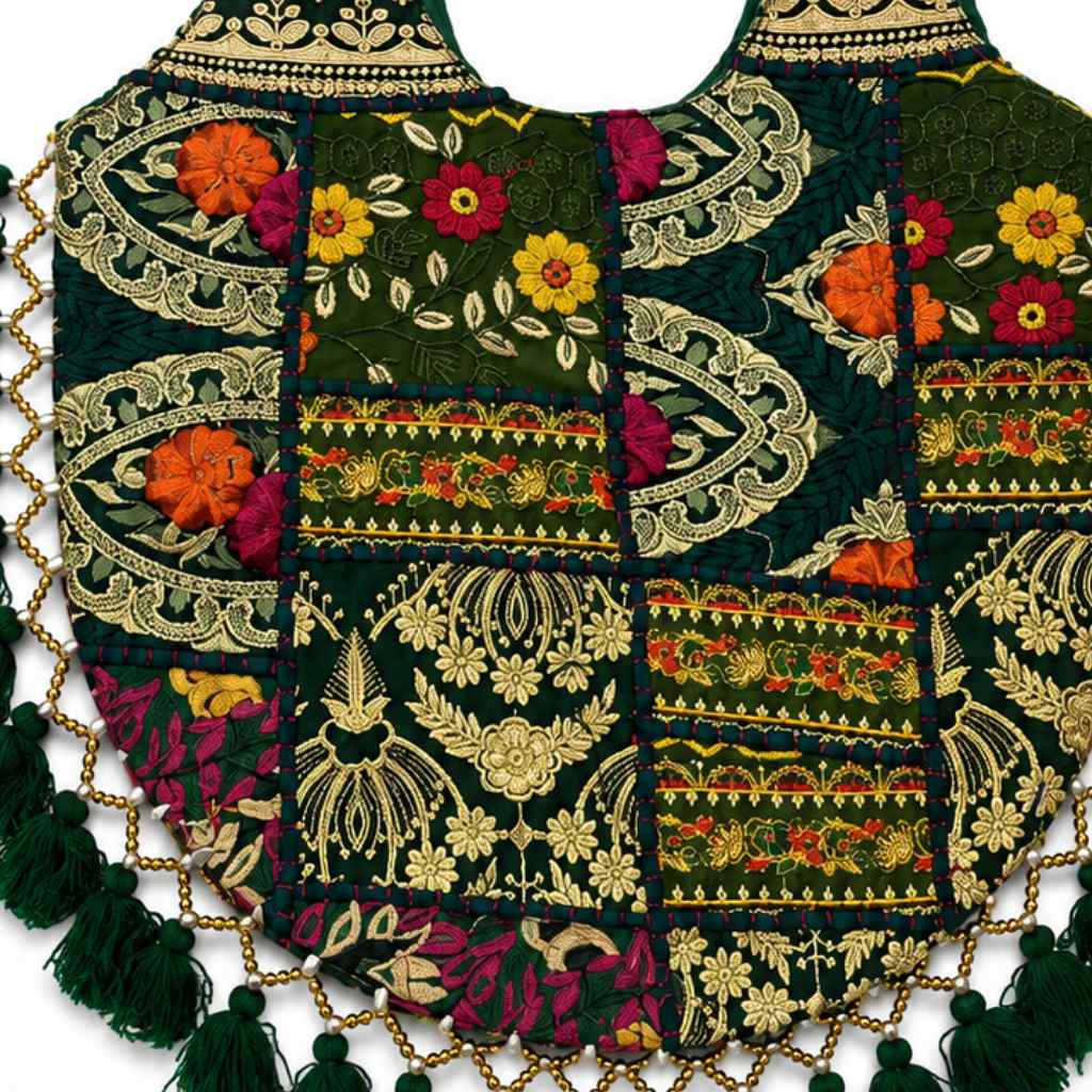Bohemian Vibes Tassel Embroidered Tote Bag for Women