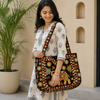 Rajasthani Embroidered Elephant Tote Bag