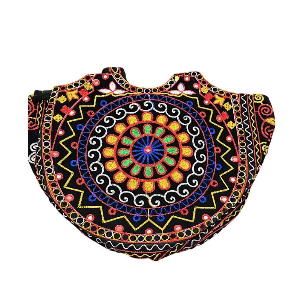 Ethnic Motifs Embroidered Boho Tote Bag
