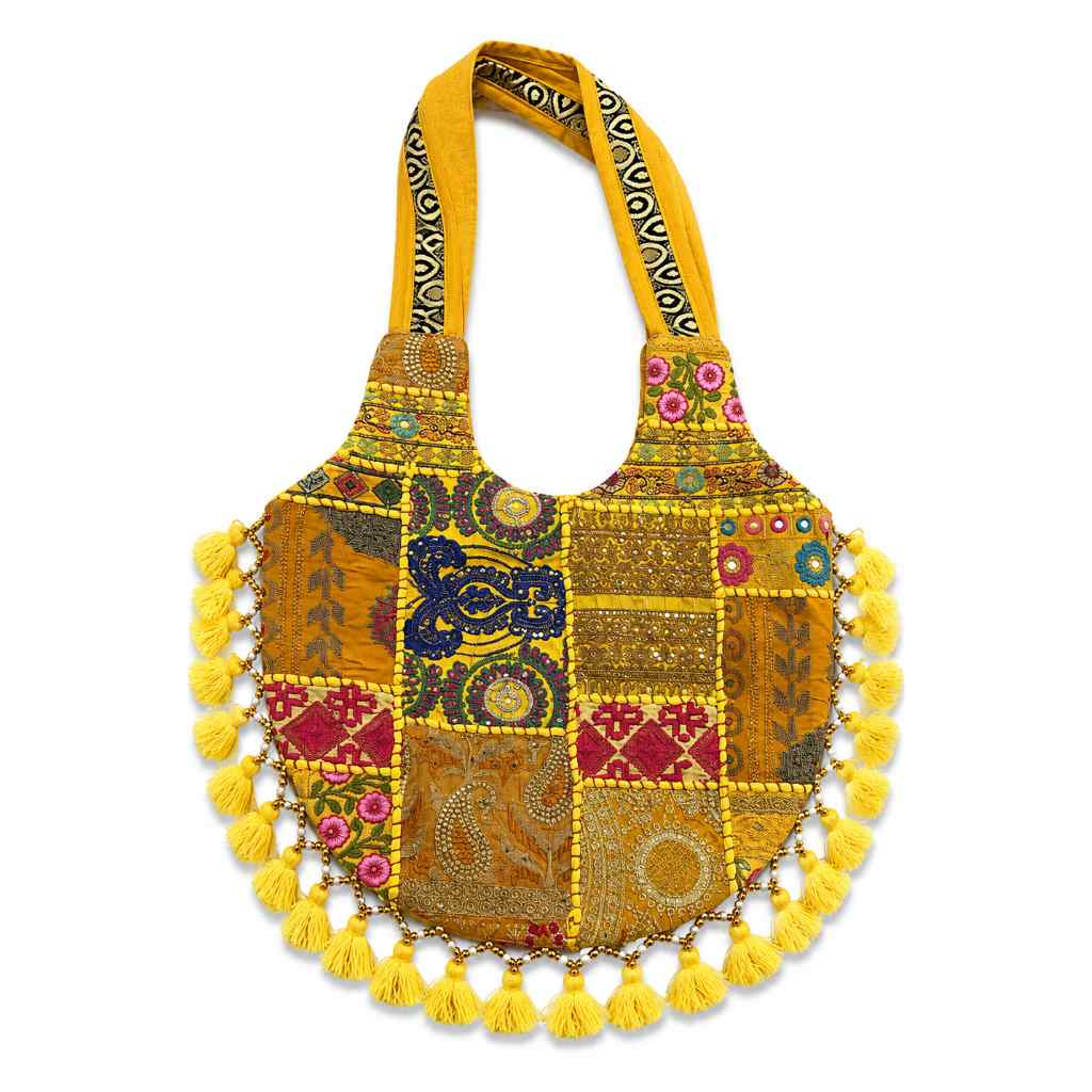 Bohemian Vibes Tassel Embroidered Tote Bag for Women