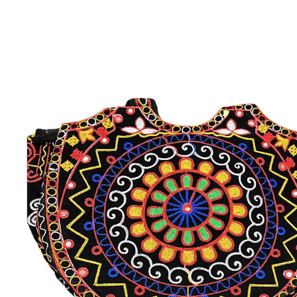 Ethnic Motifs Embroidered Boho Tote Bag