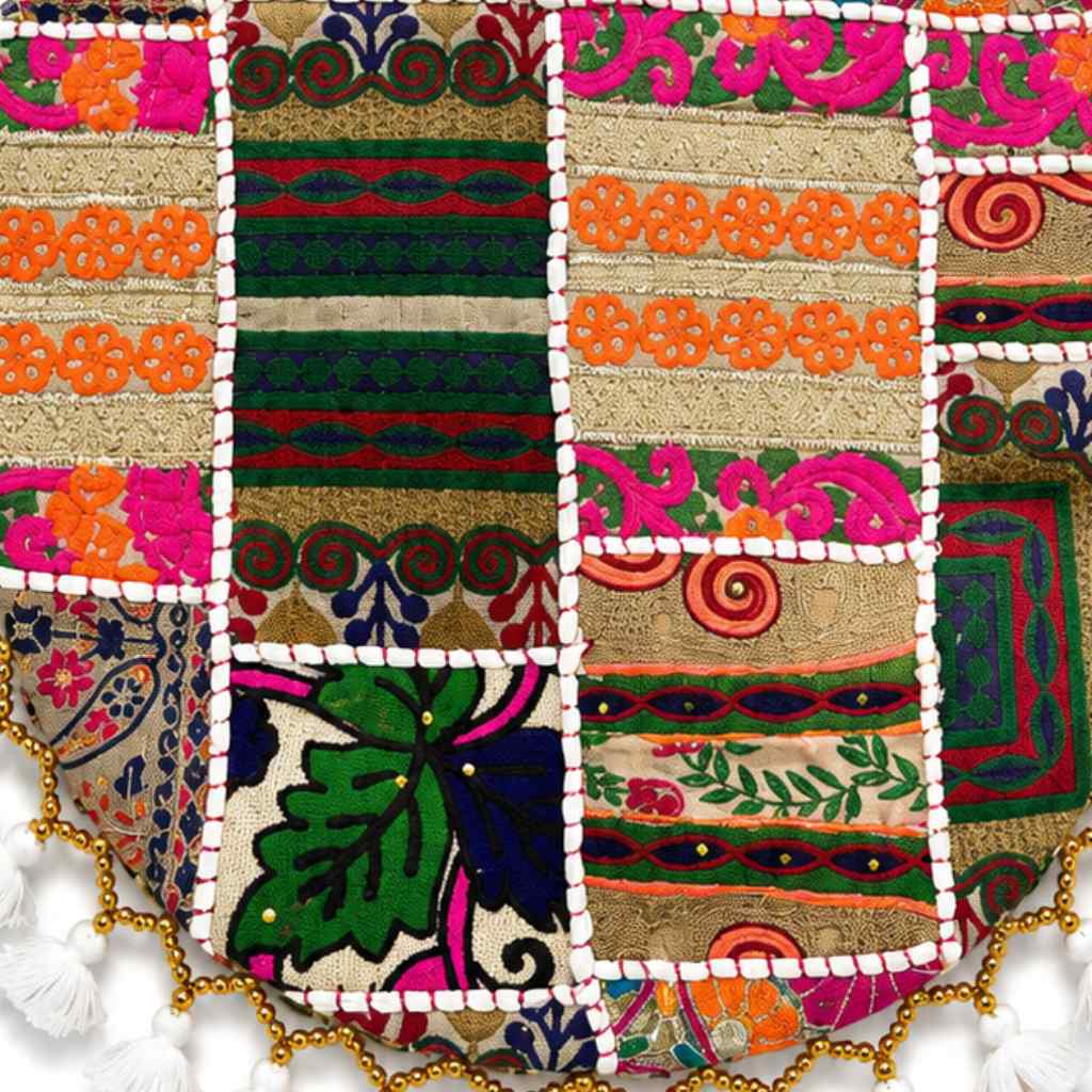 Bohemian Vibes Tassel Embroidered Tote Bag for Women