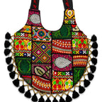 Bohemian Vibes Tassel Embroidered Tote Bag for Women
