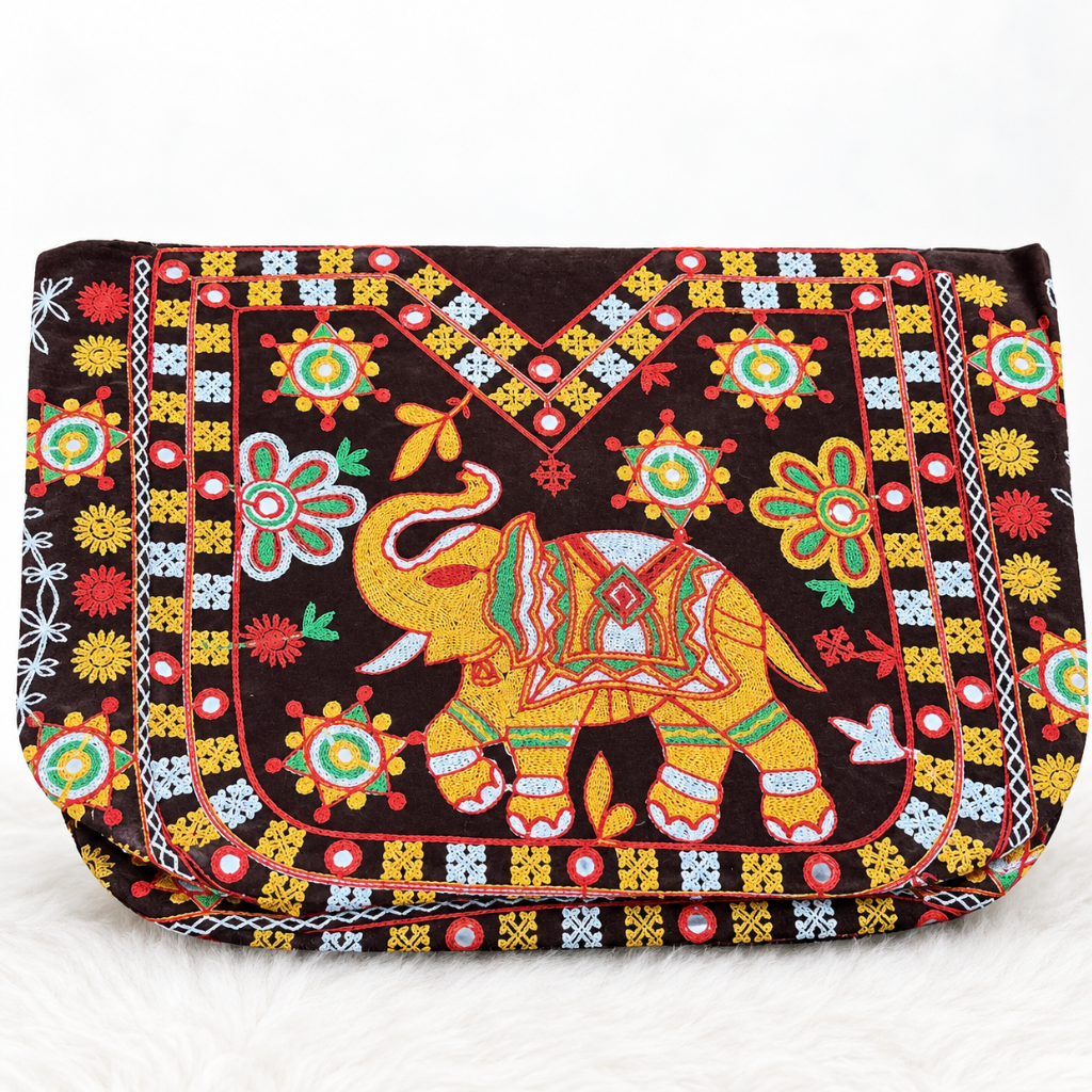Rajasthani Embroidered Elephant Tote Bag