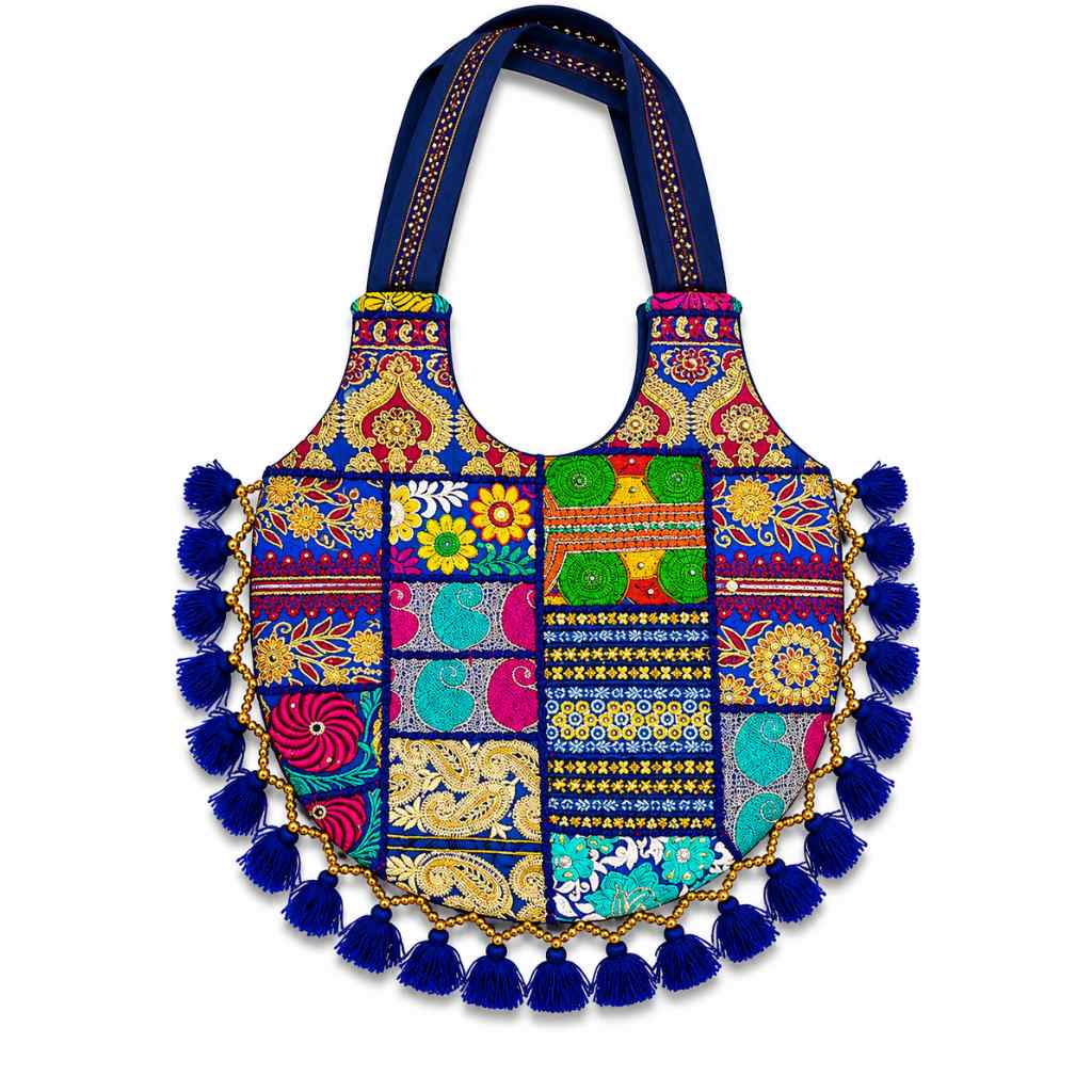 Bohemian Vibes Tassel Embroidered Tote Bag for Women