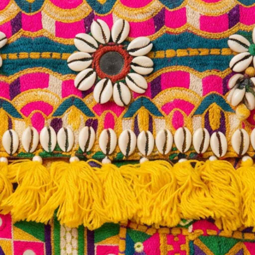 Embroidered Fringe Banjara Laptop Bag for Women