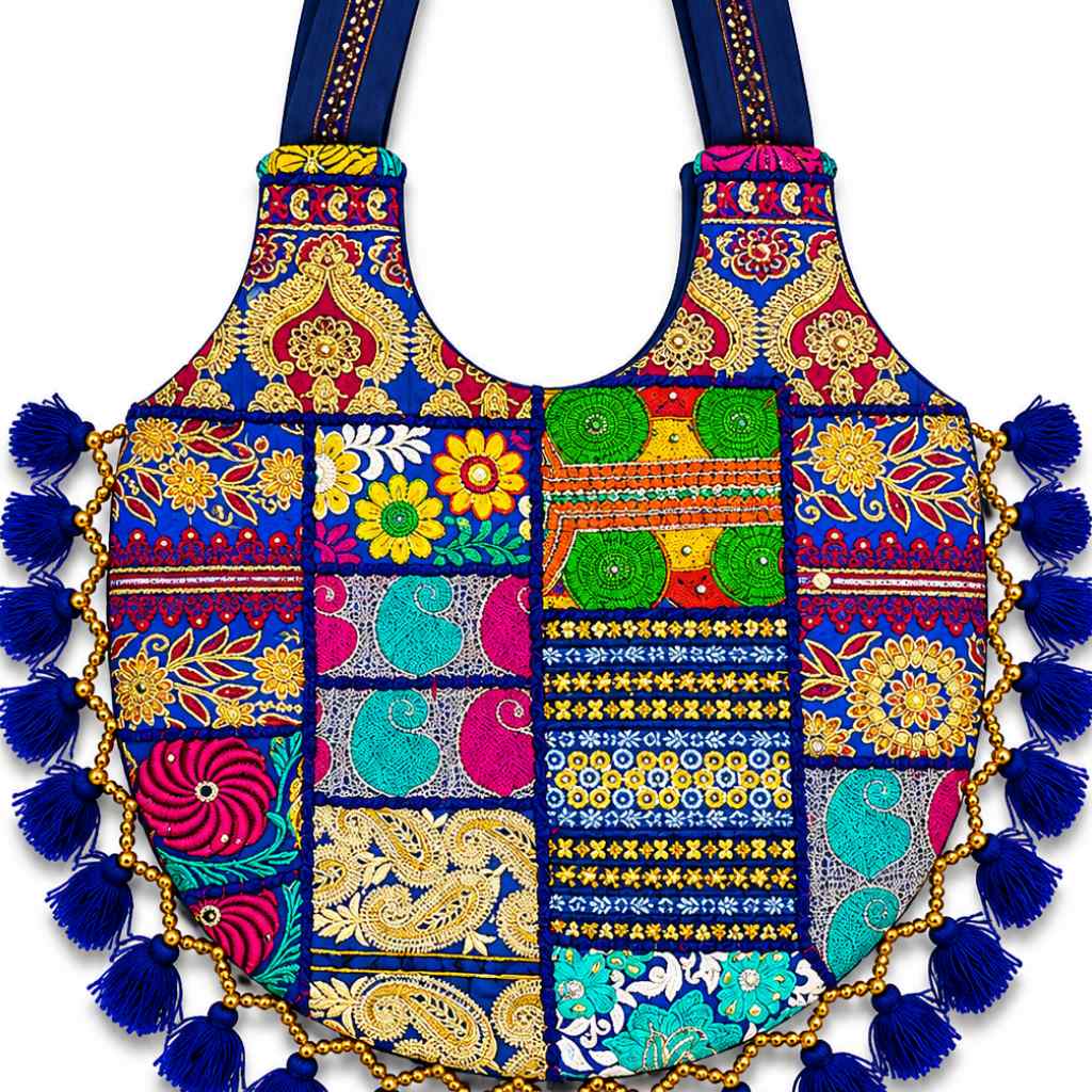 Bohemian Vibes Tassel Embroidered Tote Bag for Women