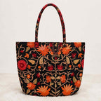 Color Story Embroidered Boho Tote Bag for Women