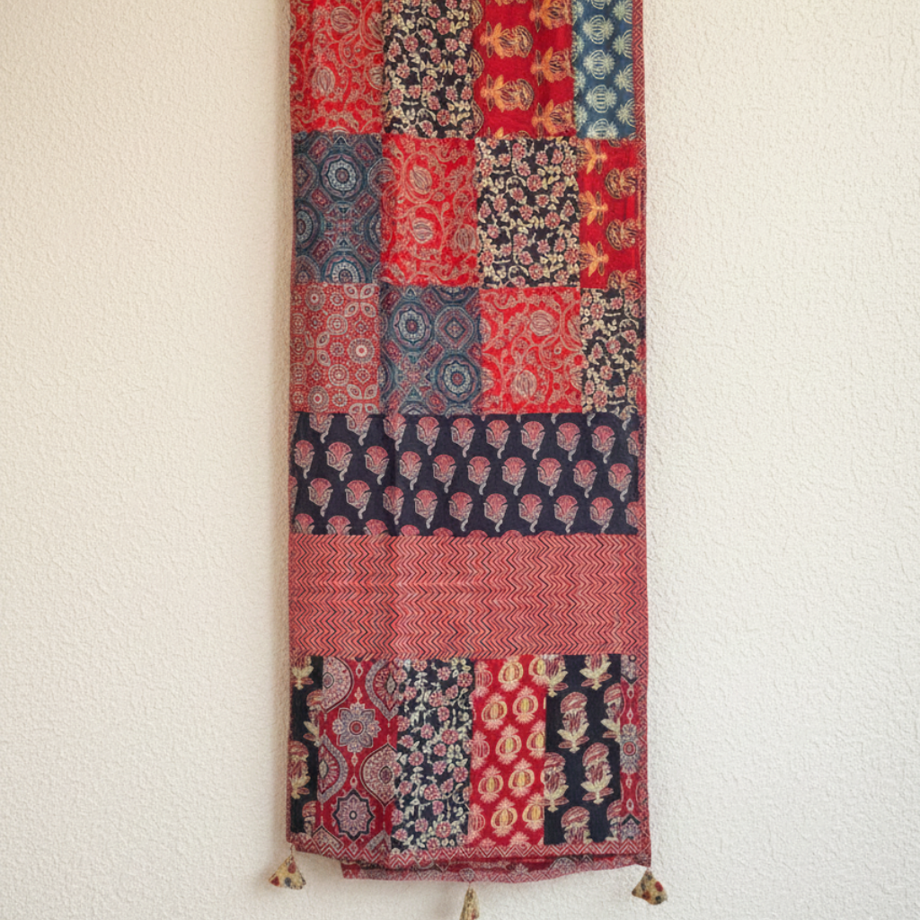 ajrakh patchwork dupatta