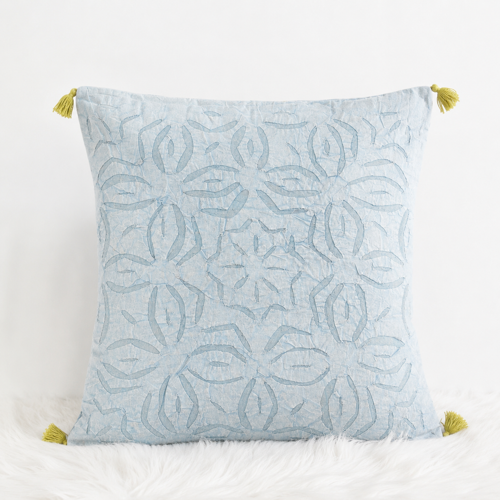 Artisan Made Applique Cutwork Cushion Cover