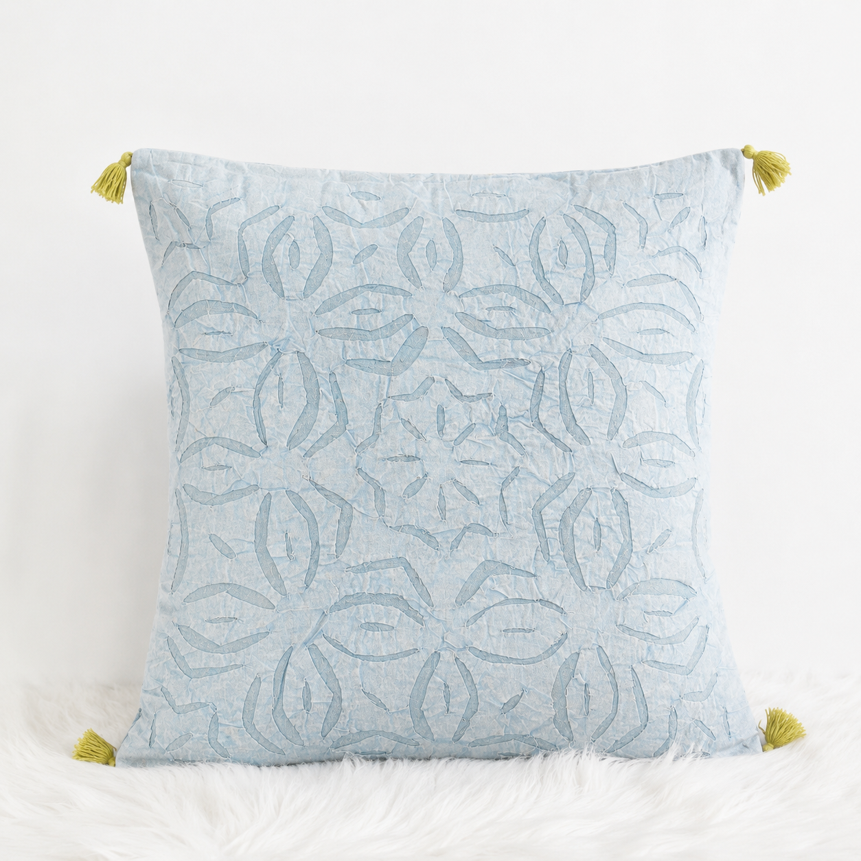 Artisan Made Applique Cutwork Cushion Cover