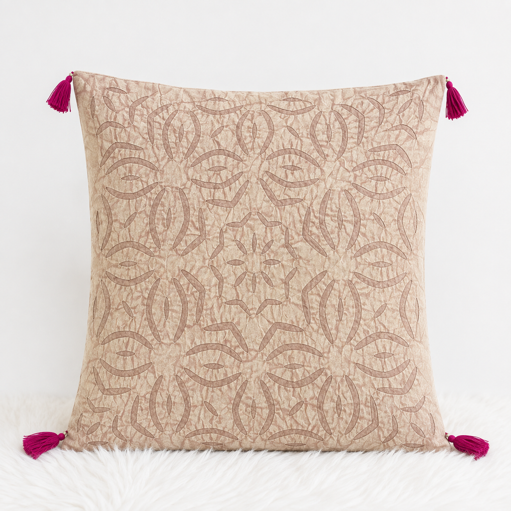 Artisan Made Applique Cutwork Cushion Cover
