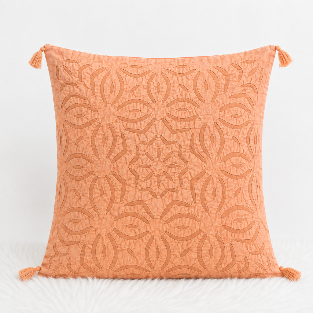 Artisan Made Applique Cutwork Cushion Cover