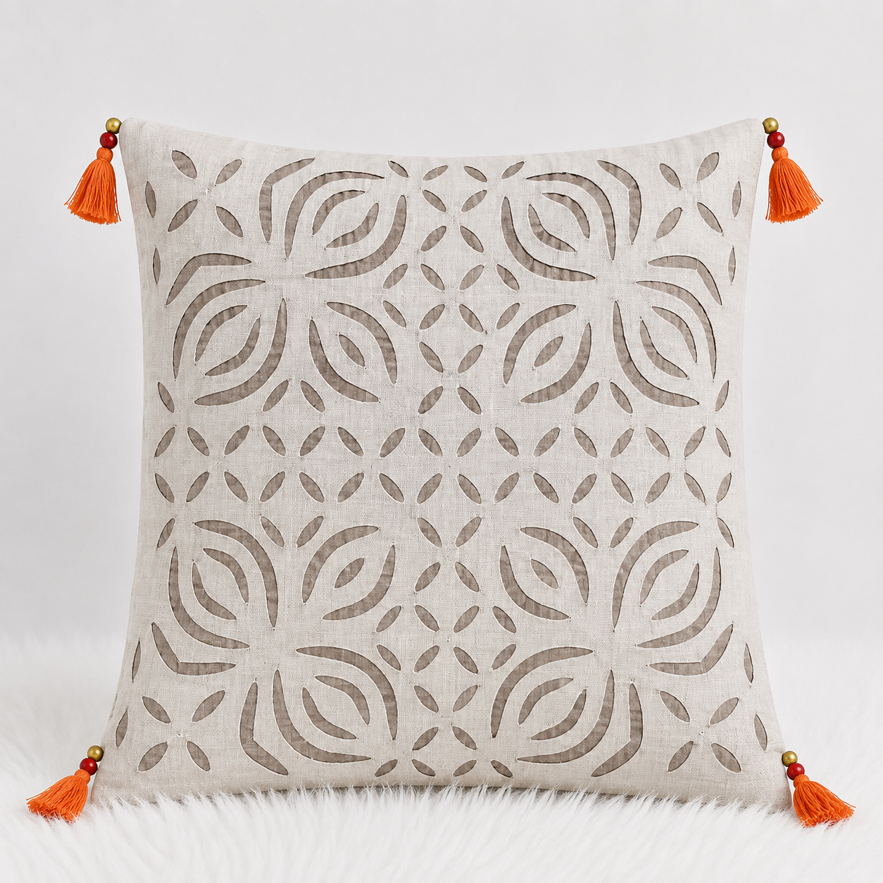 Artisan Made Applique Cutwork Cushion Cover