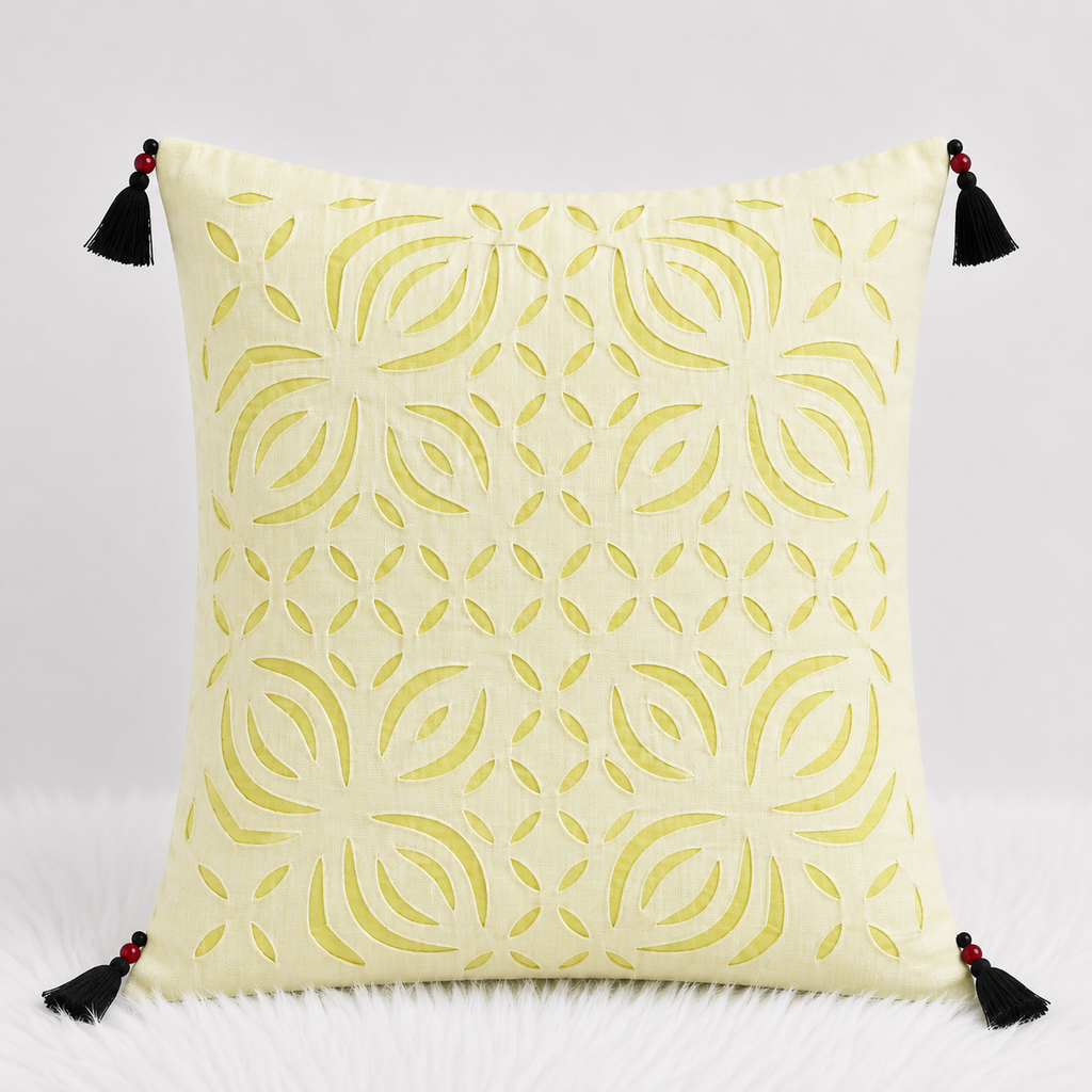 Artisan Made Applique Cutwork Cushion Cover