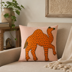 Traditional Indian Camel Applique Cushion Cover