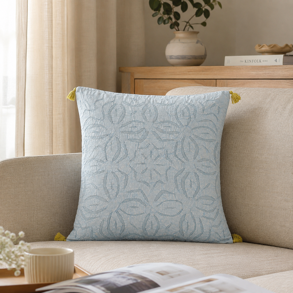Artisan Made Applique Cutwork Cushion Cover