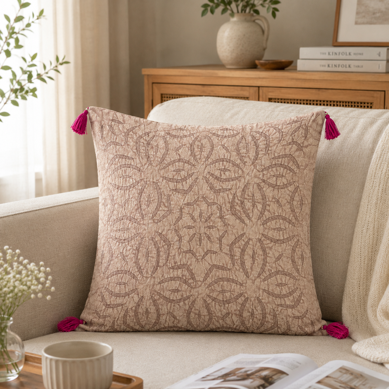 Artisan Made Applique Cutwork Cushion Cover