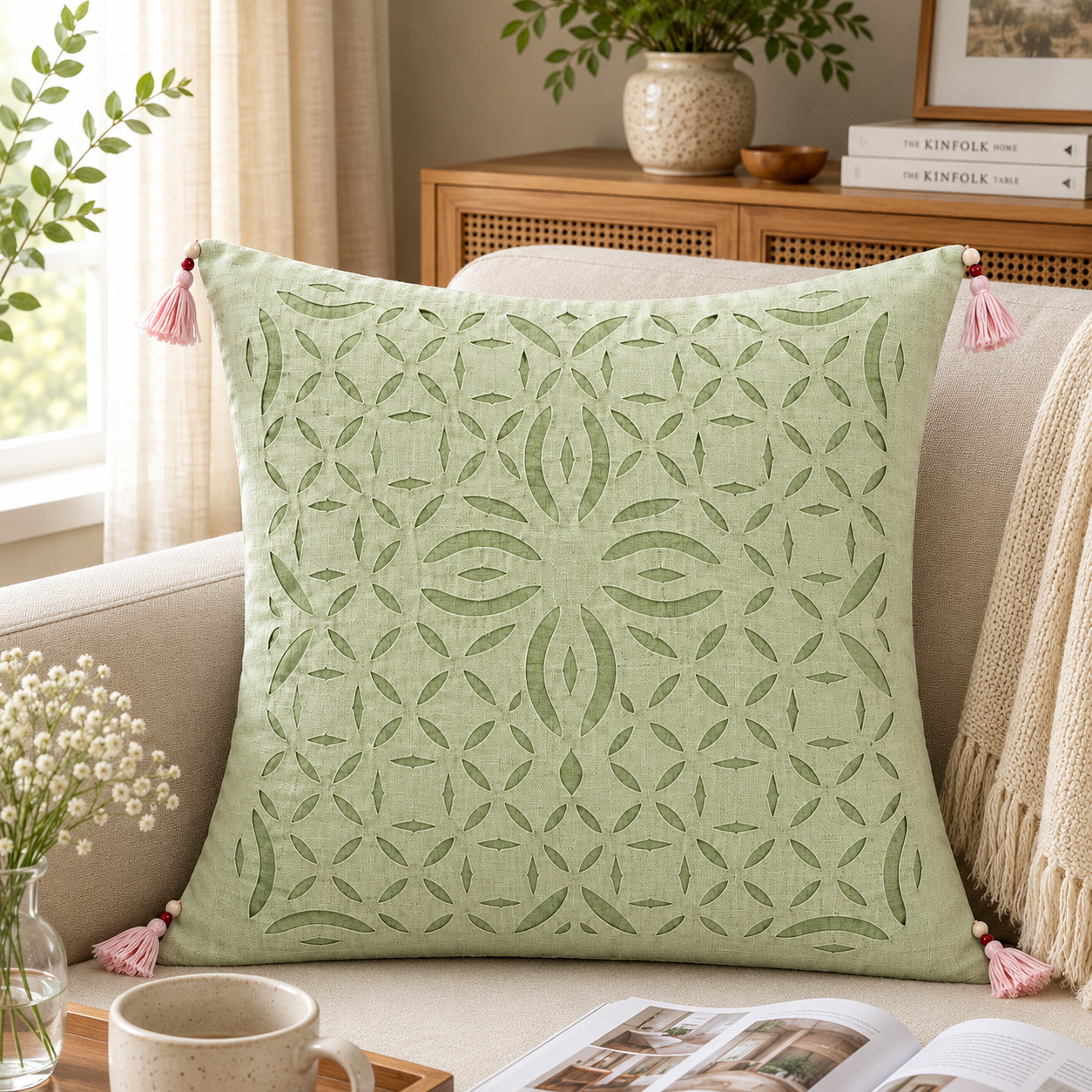 Indian Heritage Applique Cushion Cover