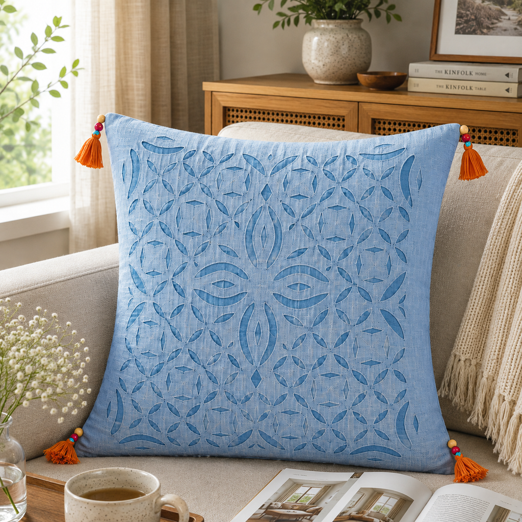 Indian Heritage Applique Cushion Cover
