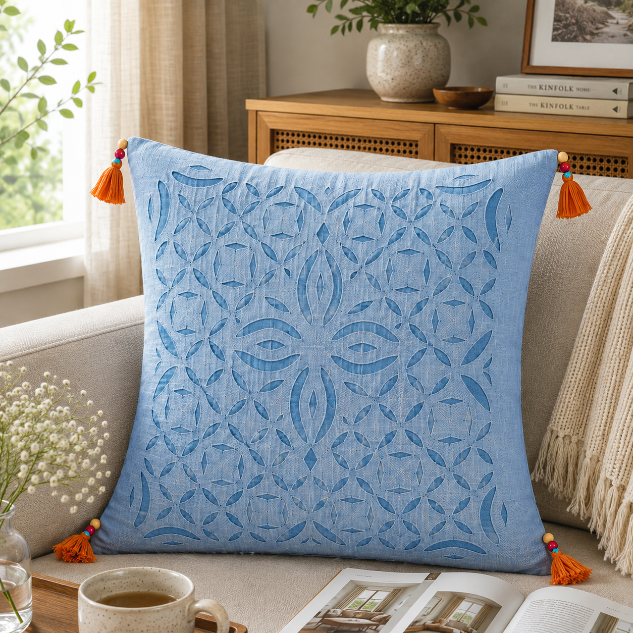 Indian Heritage Applique Cushion Cover