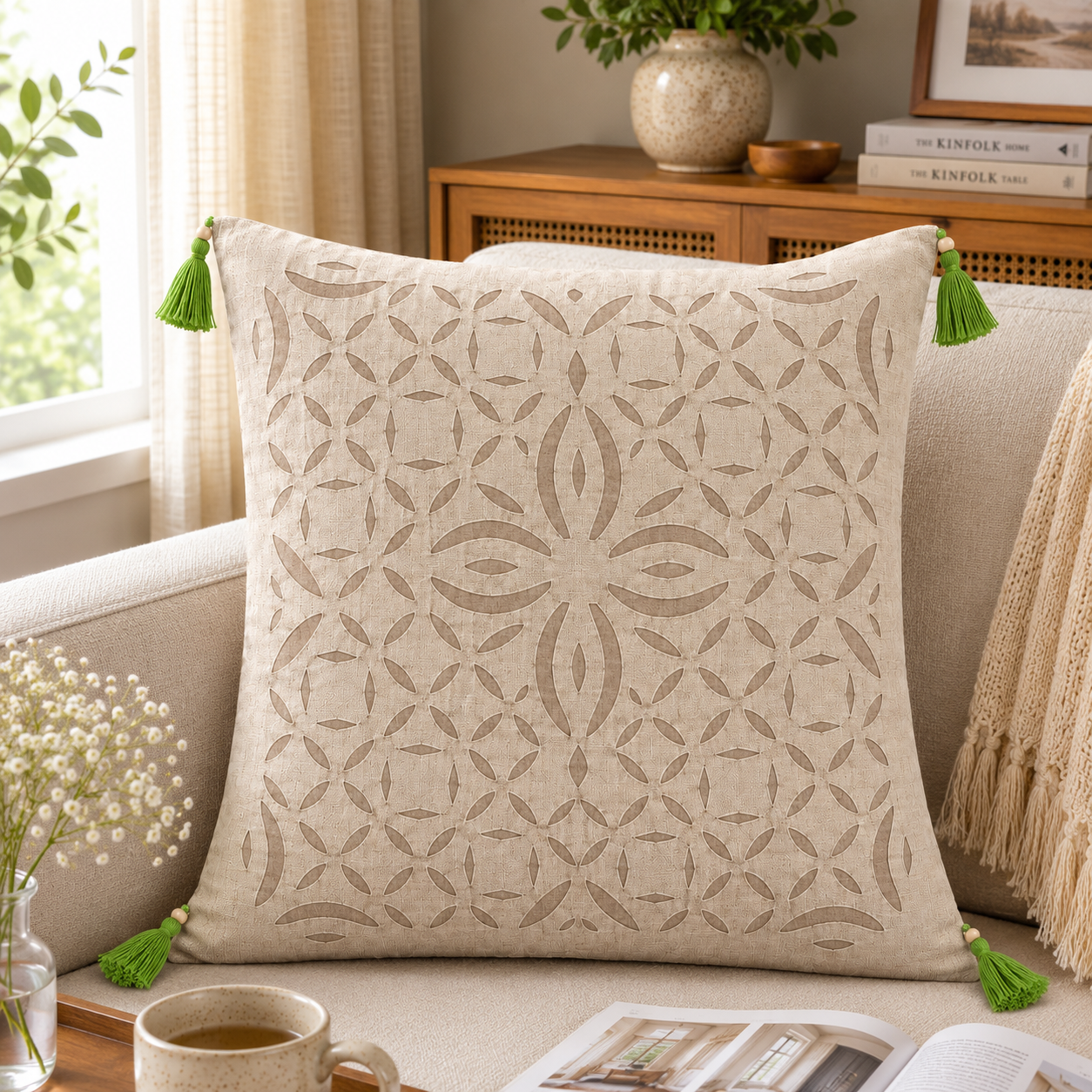 Indian Heritage Applique Cushion Cover