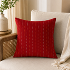 Minimal Line Detailed Thread Work Embroidered Cushion Cover