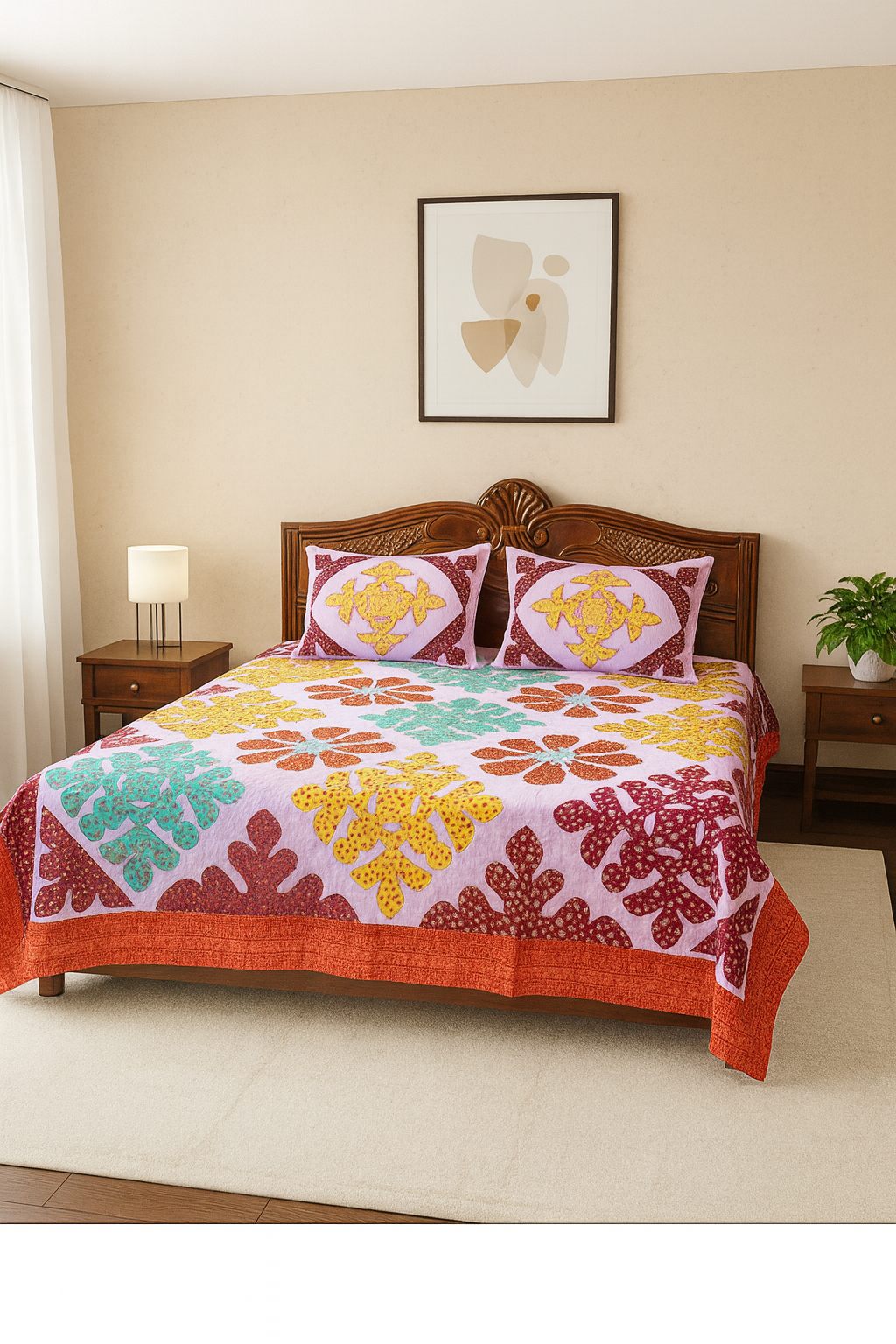 Carnival Patchwork Multicolor Embroidered Bed Sheet