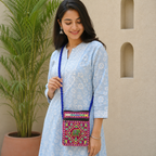 Folk Art Elephant Embroidered Sling Bag