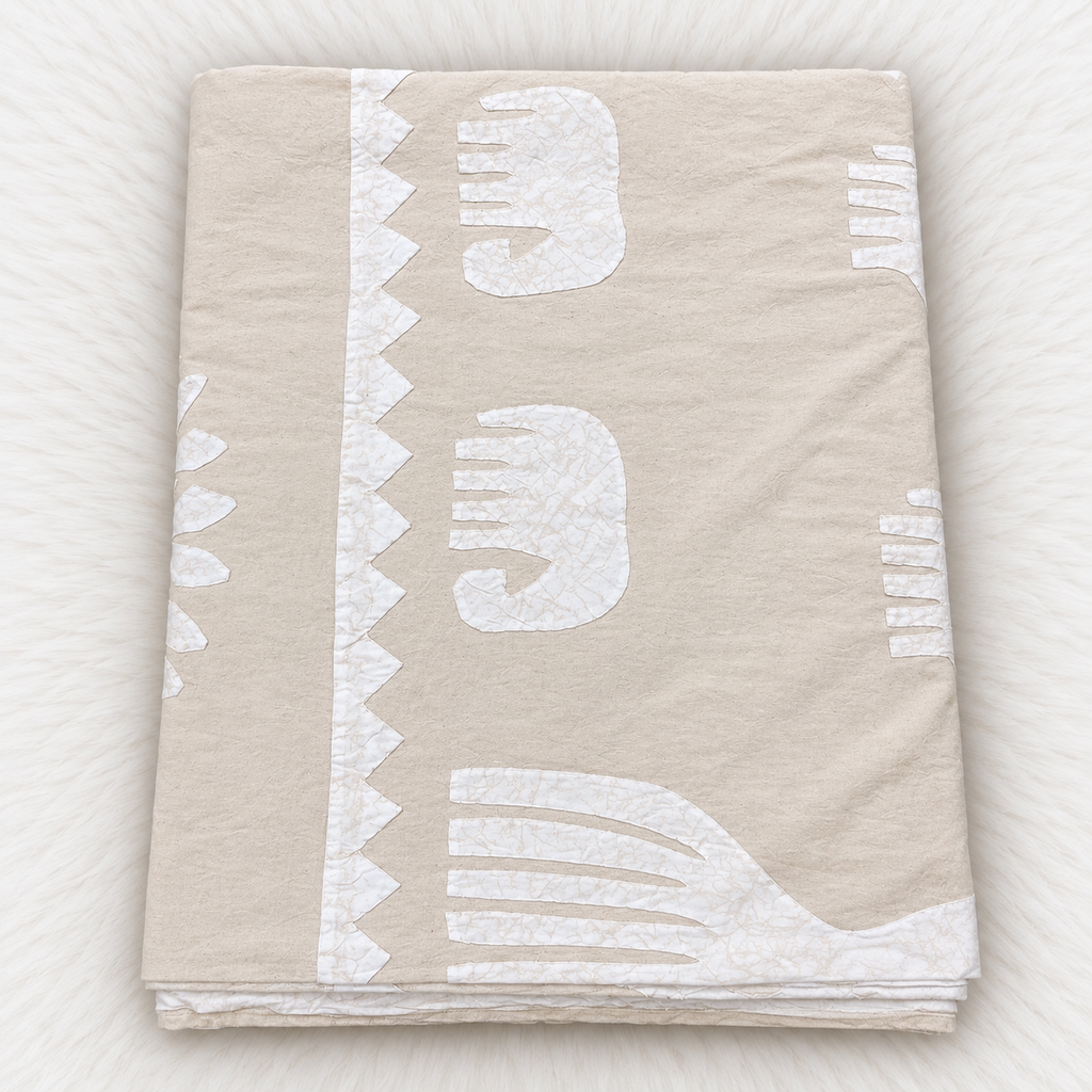 Sunlit Grove Tree Applique Bedsheet Set