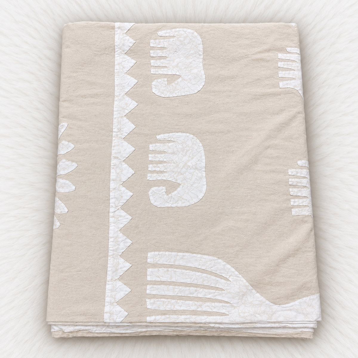 Sunlit Grove Tree Applique Bedsheet Set