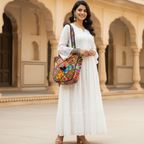 Colorful Bliss Cotton Bag with Detailed Embroidery Work