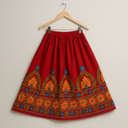 Crimson Mosaic Embroidered Skirt