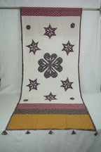 Off White Paisley Tassel Applique Dupatta
