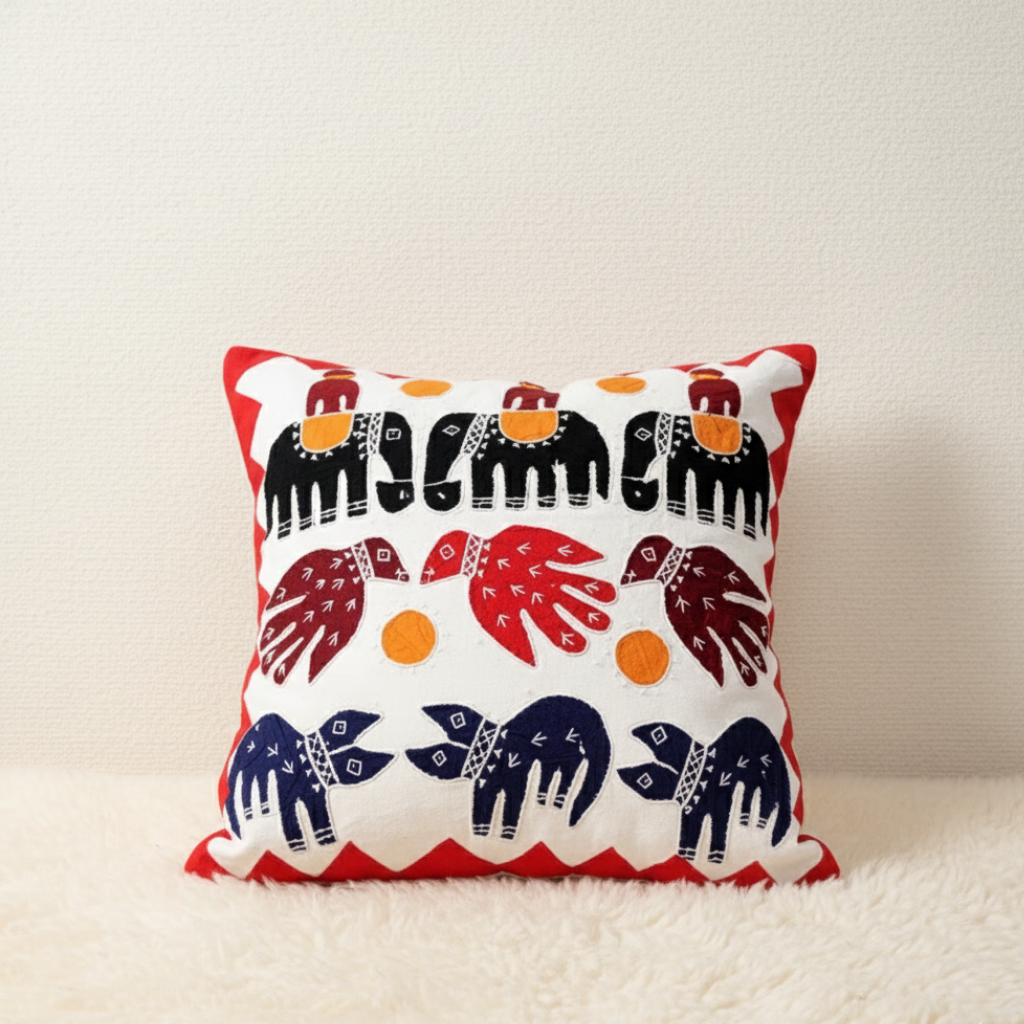 Elephant Parade Embroidered Accent Cushion Cover
