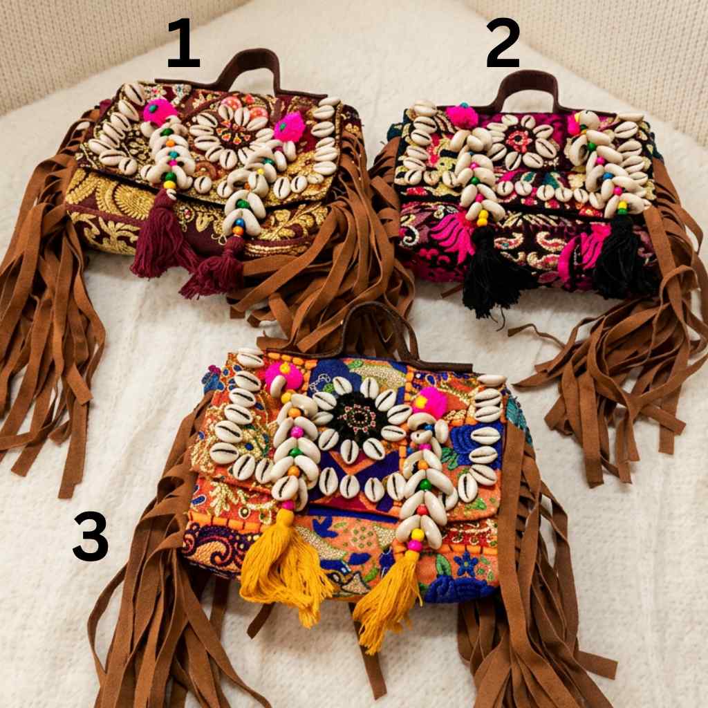 Festival Fringe Boho Embroidered Bag