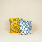 Floral Harmony Cotton Tote Bag