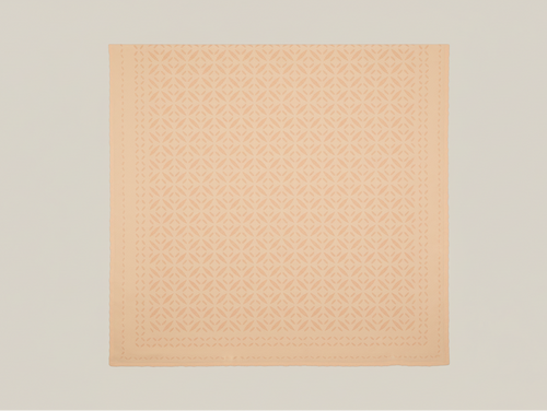 Beige Geometric Lacework Embroidered Table Cover