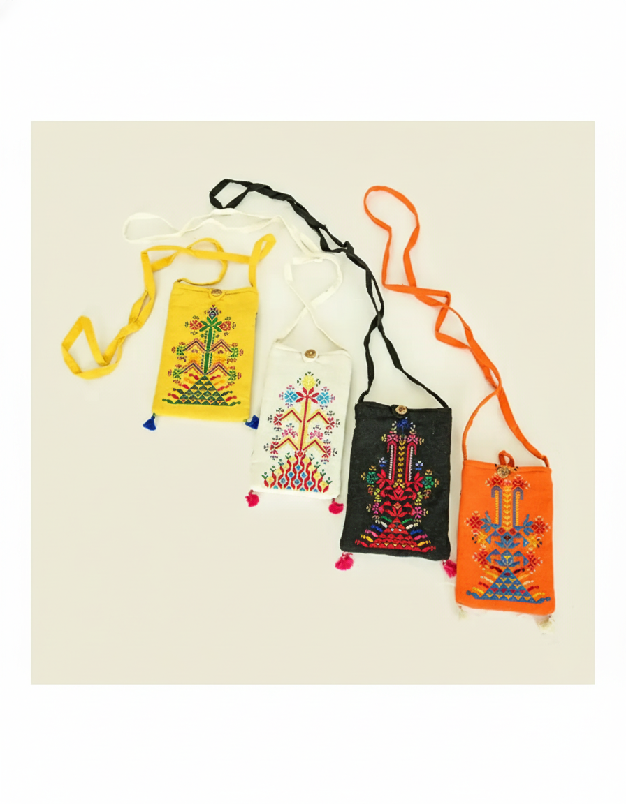 Multicolor Motifs Hand Embroidered Pouch